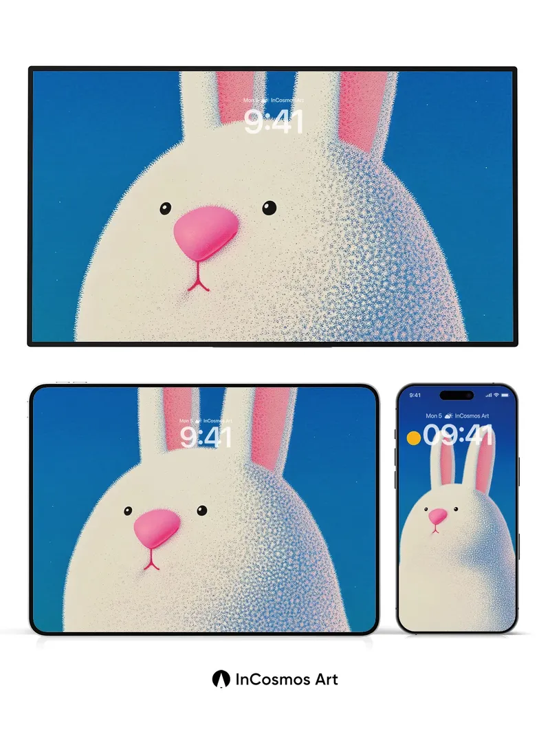 Serene Lunar Rabbit Wallpaper with Celestial Glow