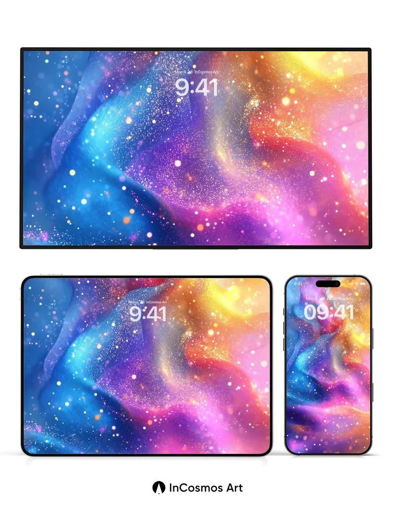 Cosmic Veil Wallpaper with Stardust Trails