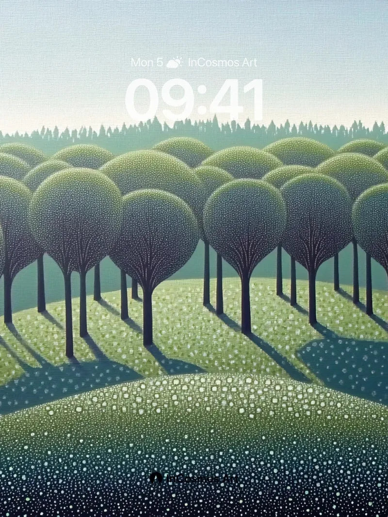 Serenity Grove Wallpaper with Shadowed Canopy