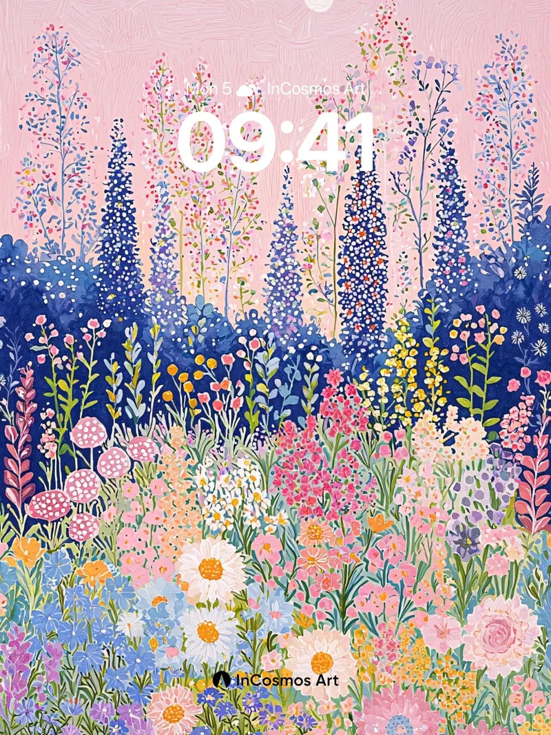 Whispering Meadow Wallpaper with Moonlit Bloom wallpaper for iPhone, iPad & Mac