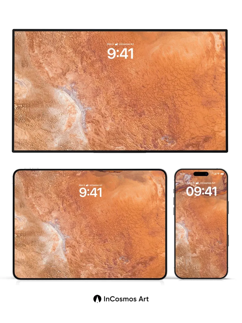 Desert Veil Wallpaper with Cracked Earth Lines