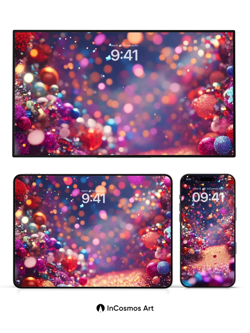 Luminous Particle Path Wallpaper with Cosmic Sparkle