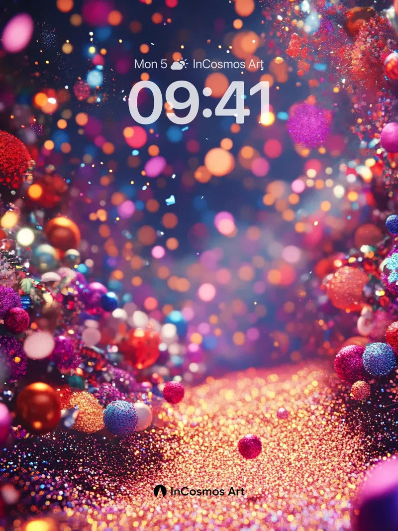 Luminous Particle Path Wallpaper with Cosmic Sparkle