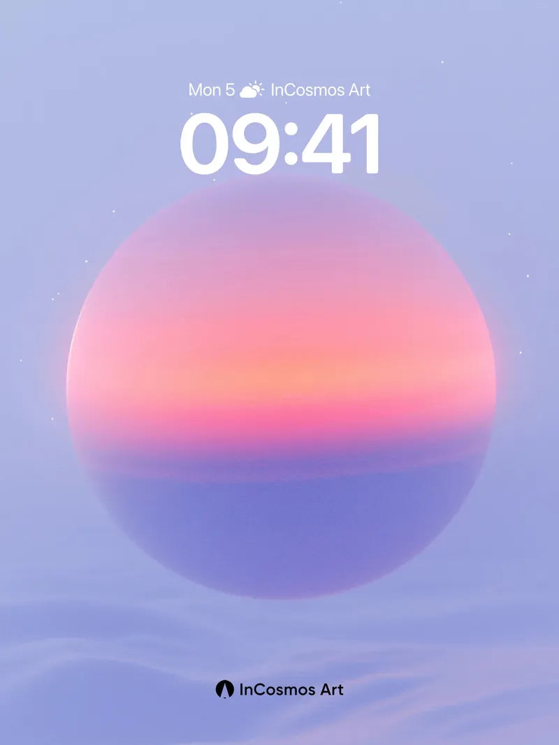Serene Horizon Wallpaper with Floating Sphere