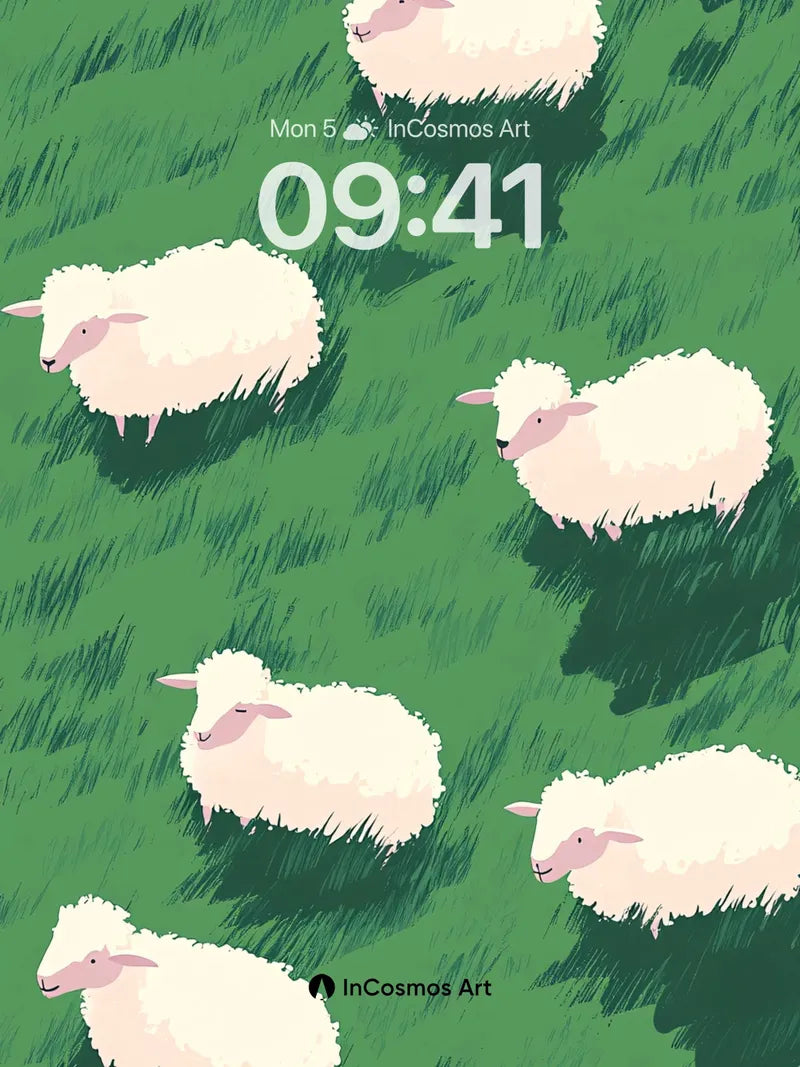 Pastoral Hush Wallpaper with Woolen Whispers wallpaper for iPhone, iPad & Mac