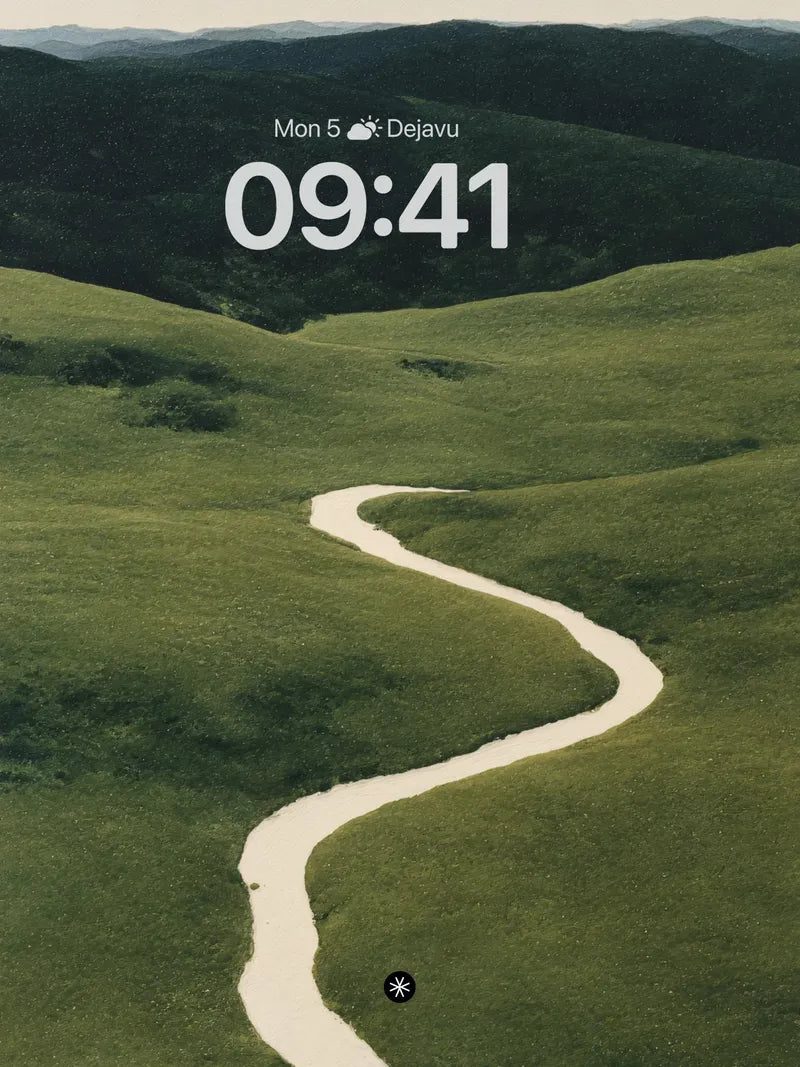 Winding River Green Hills Wallpaper
