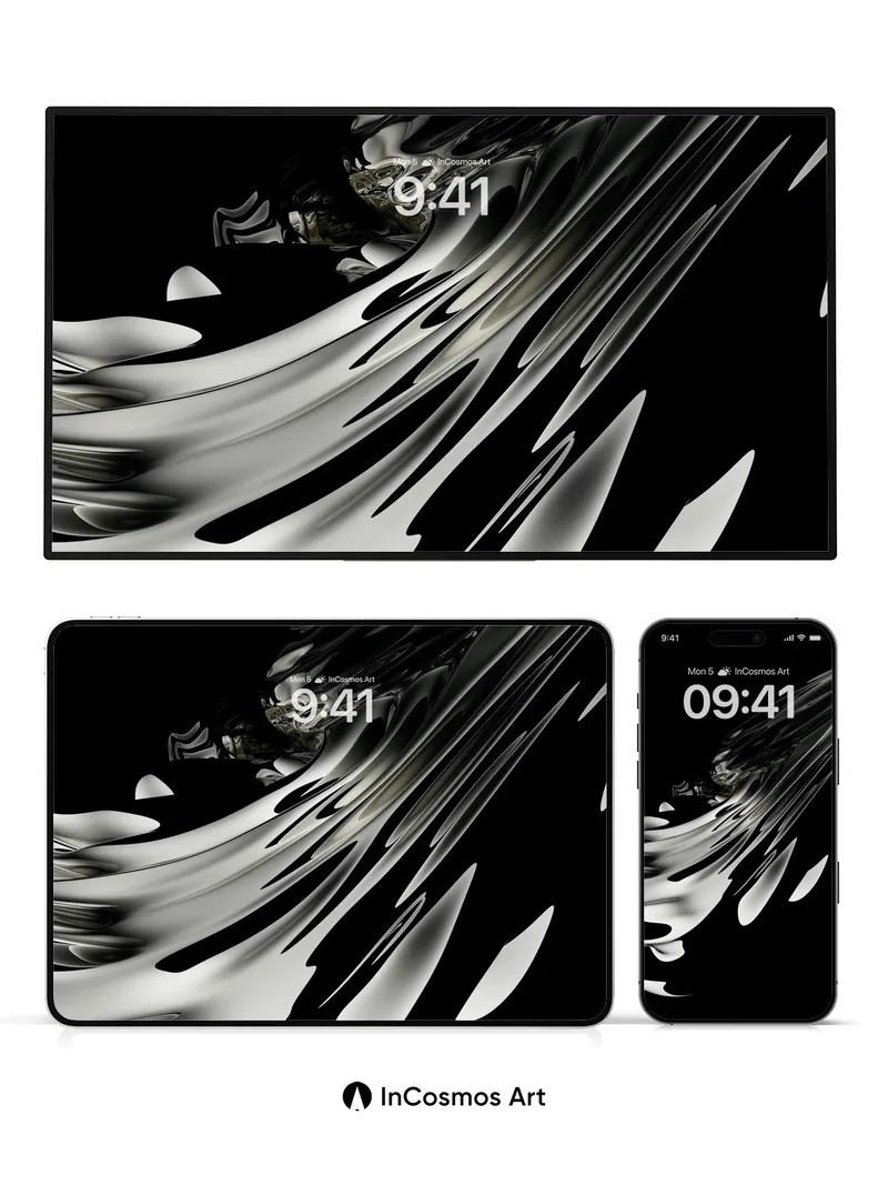 Liquid Shadow Wallpaper with Metallic Veins