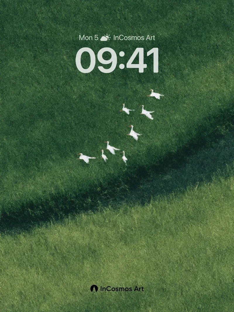 Serenity Flight Wallpaper with Floating Geese