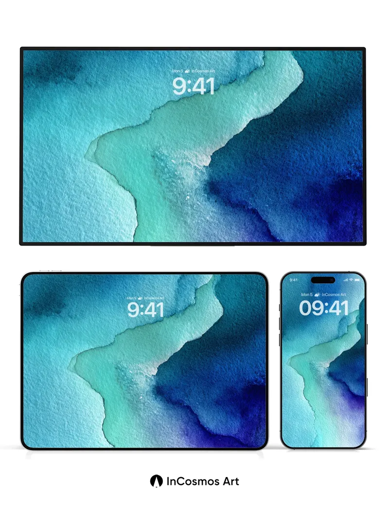 Sapphire Drift Wallpaper with Ethereal Veils