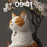 Serenity Cherry Blossom Wallpaper with Sleeping Cat wallpaper for iPhone, iPad & Mac