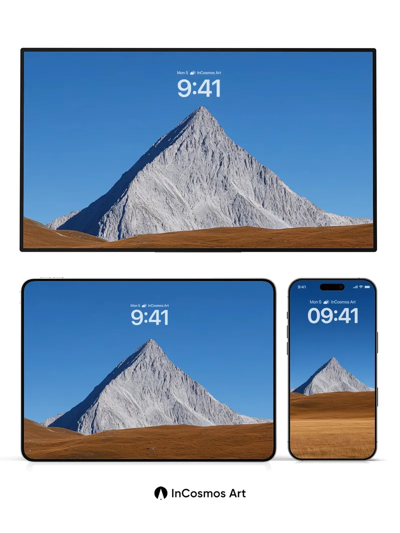 Serenity Peak Wallpaper with Golden Fields