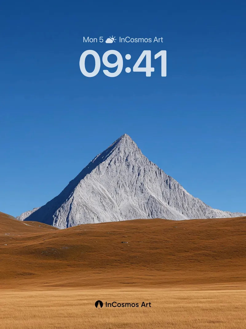 Serenity Peak Wallpaper with Golden Fields