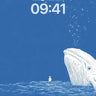 Serenity Whale Wallpaper with Floating Bubbles wallpaper for iPhone, iPad & Mac