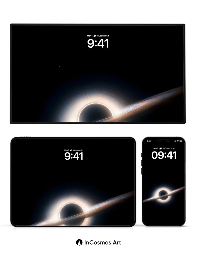 Eclipse Void Wallpaper with Cosmic Rings