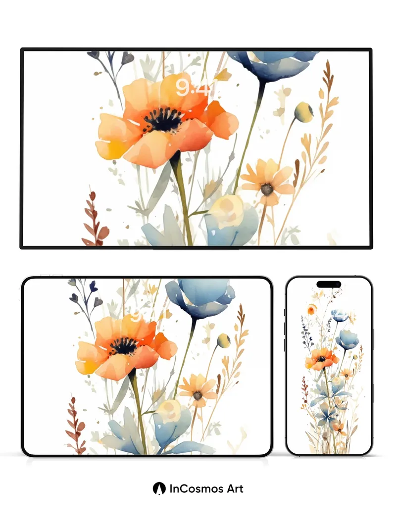 Serene Bloom Wallpaper with Ethereal Petals