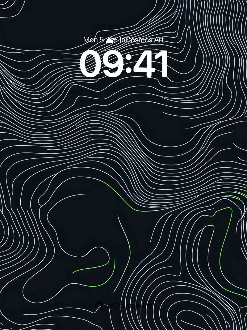Silent Contour Wallpaper with Emerald Veins