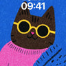 Playful Feline Wallpaper with Knit Texture wallpaper for iPhone, iPad & Mac