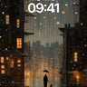 Rainlit Reverie Wallpaper with Floating Orbs wallpaper for iPhone, iPad & Mac