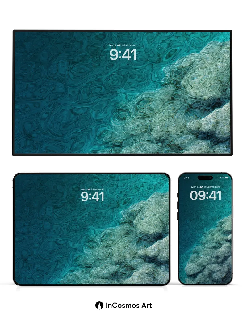 Sapphire Depth Wallpaper with Whispering Currents