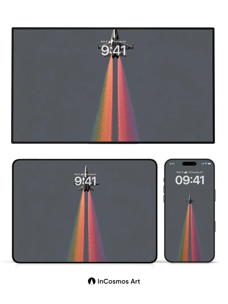 Spectral Ascent Wallpaper with Rainbow Trails