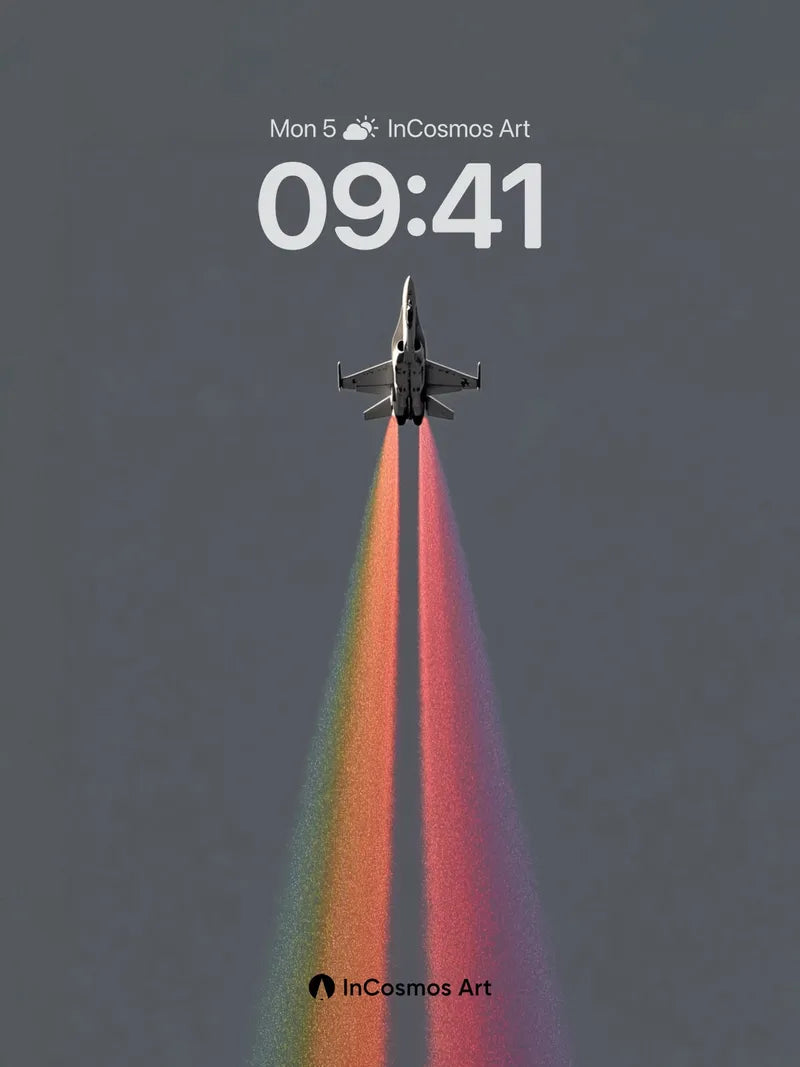Spectral Ascent Wallpaper with Rainbow Trails
