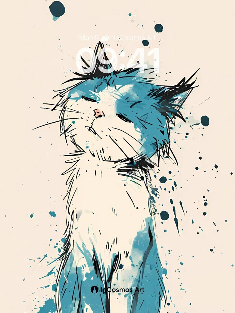 Whispering Ink Cat Wallpaper with Splash Echo wallpaper for iPhone, iPad & Mac