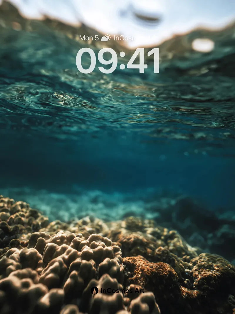 Serene Depths Wallpaper with Coral Whispers