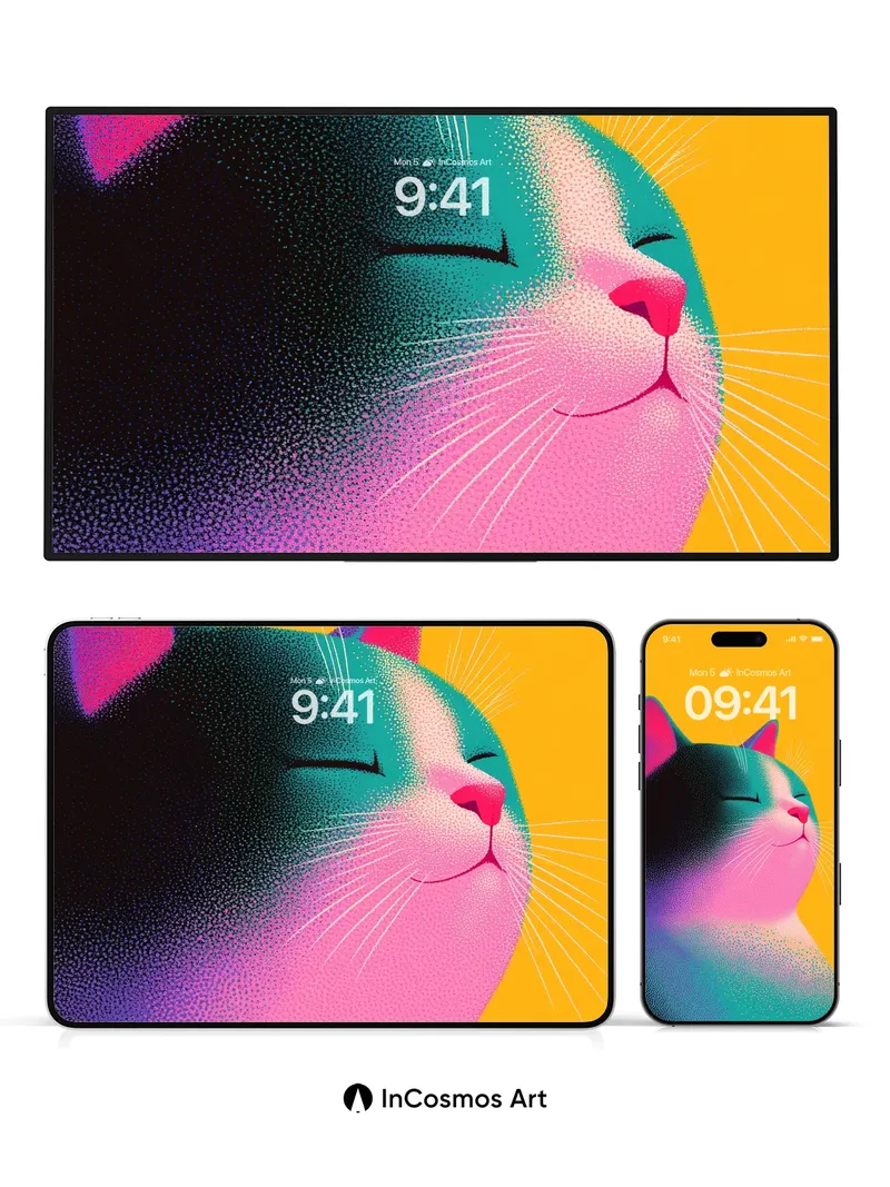 Serenity Gradient Wallpaper with Cosmic Fur