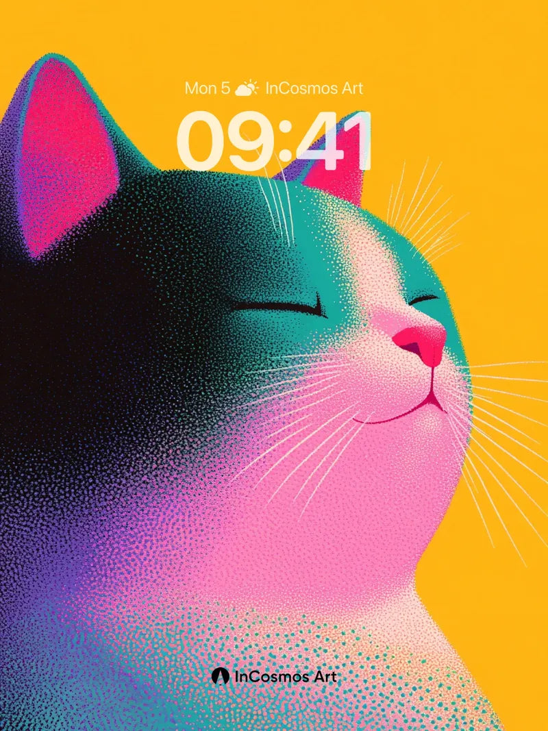 Serenity Gradient Wallpaper with Cosmic Fur