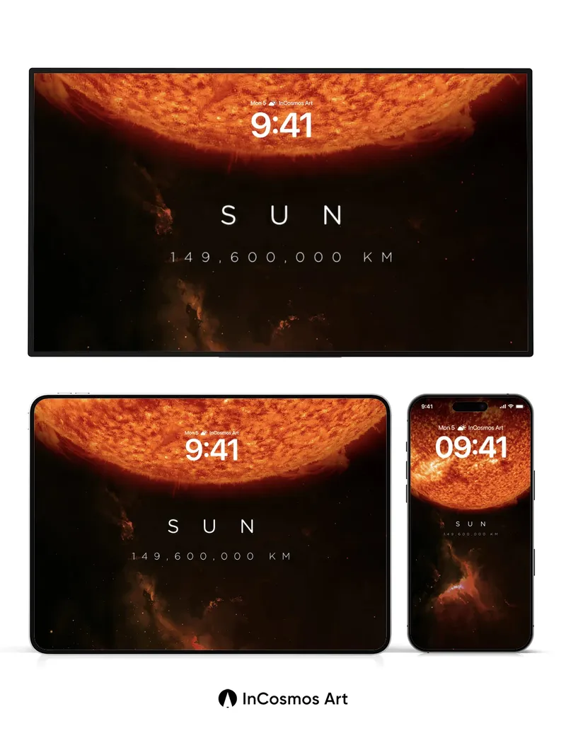 Solar Ember Wallpaper with Cosmic Distance