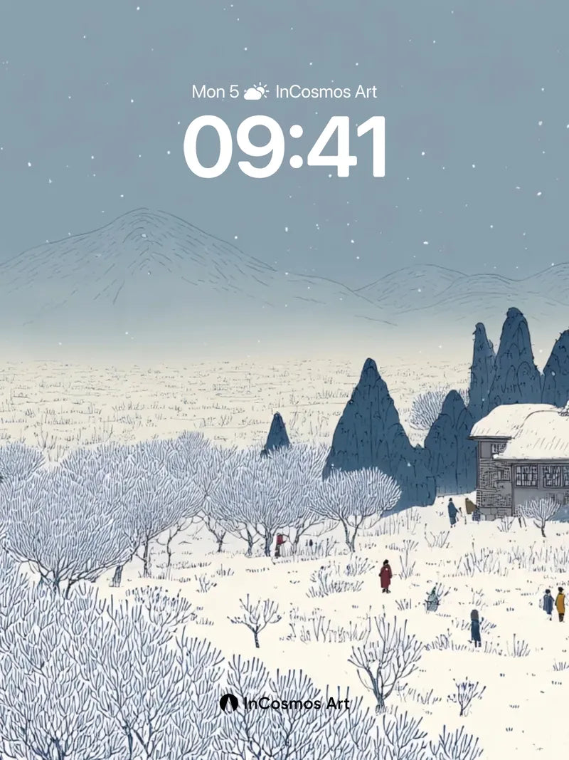 Silent Snowfall Wallpaper with Whispering Pines