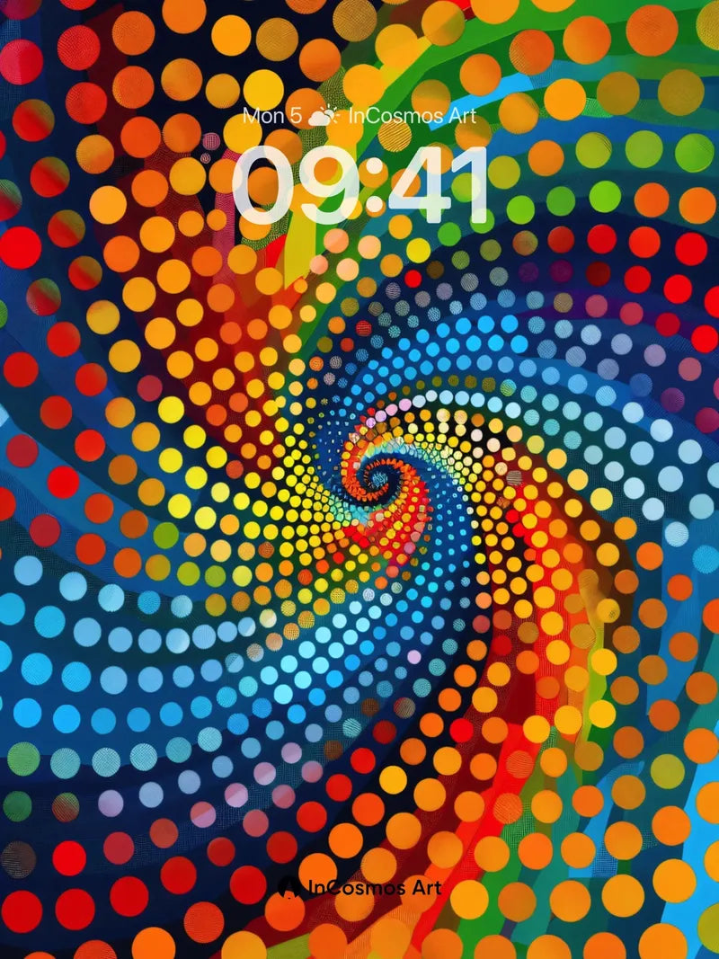 Cosmic Spiral Wallpaper with Polka Dot Pulse