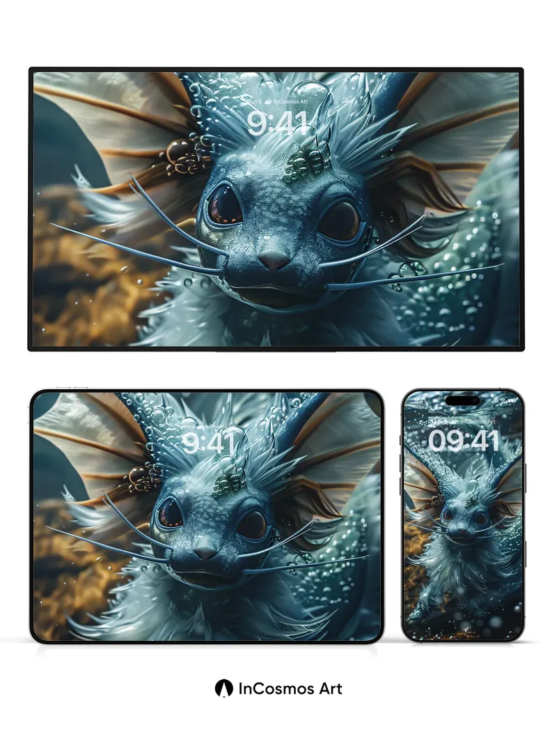 Aquatic Whimsy Wallpaper with Bubbled Crown