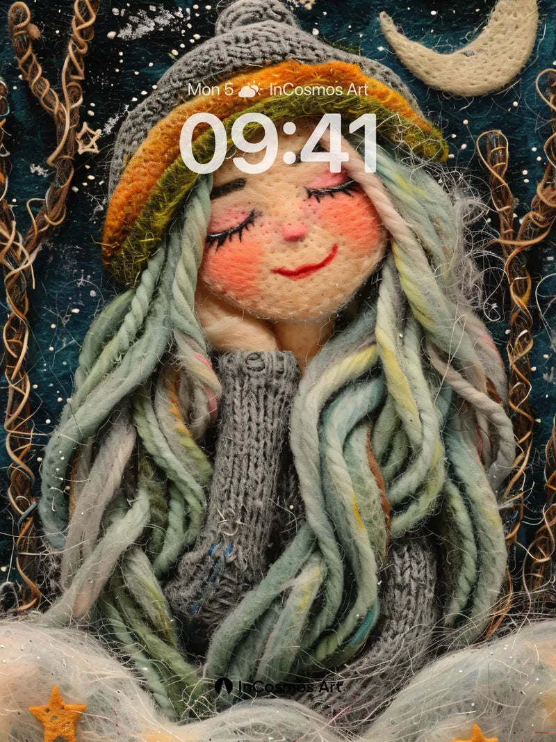 Whispering Yarn Wallpaper with Celestial Dreams