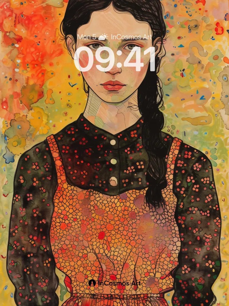 Autumn Reverie Wallpaper with Polka-Dot Veil