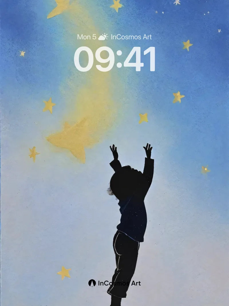 Wondering Silhouette Wallpaper with Shooting Star Trail