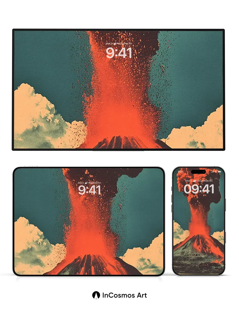 Crimson Eruption Wallpaper with Volcanic Breath