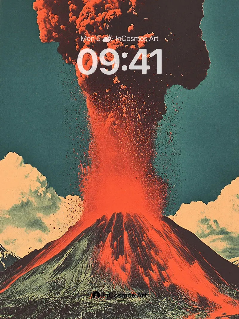 Crimson Eruption Wallpaper with Volcanic Breath