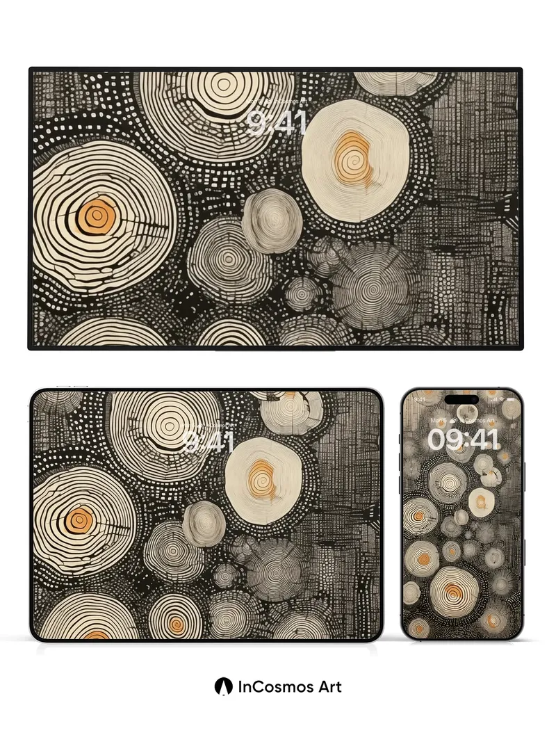 Whispering Rings Wallpaper with Earth's Pulse