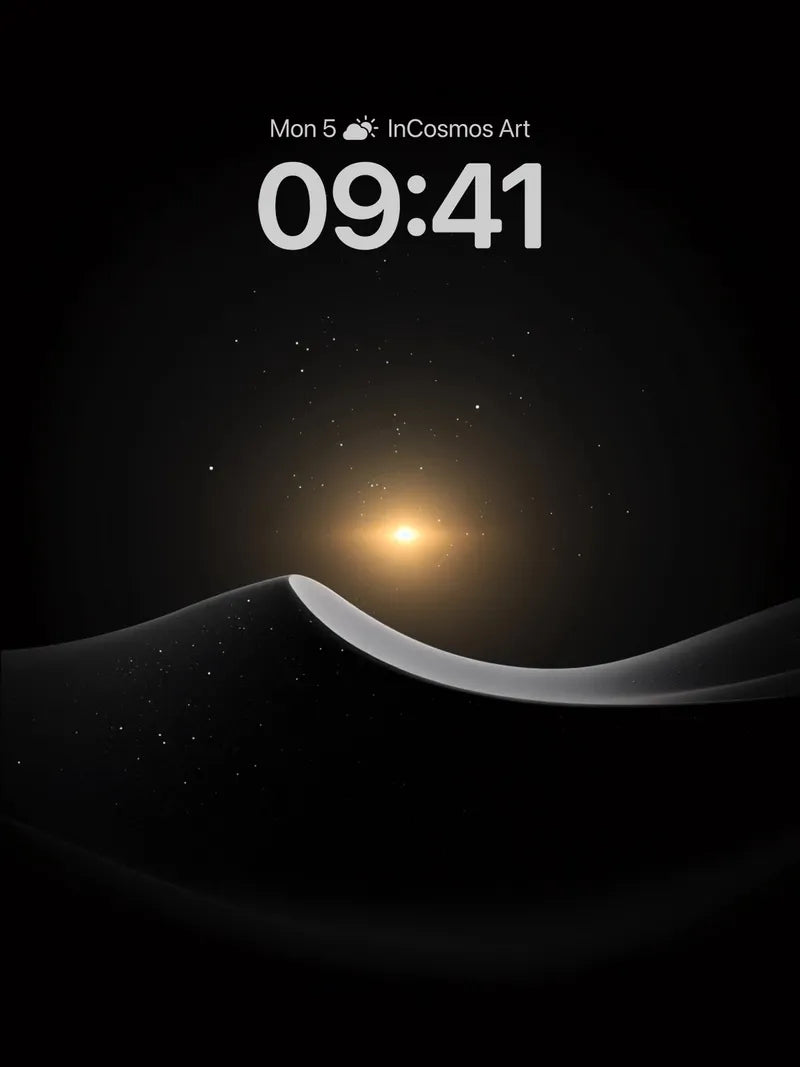 Cosmic Hush Wallpaper with Golden Horizon