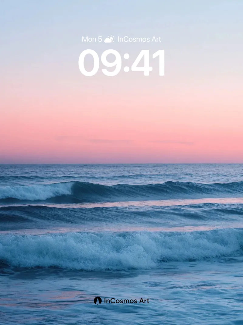 Serenity Wave Wallpaper with Dusk Hues