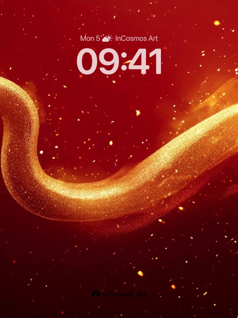 Luminous Serpent Wallpaper with Cosmic Embers wallpaper for iPhone, iPad & Mac