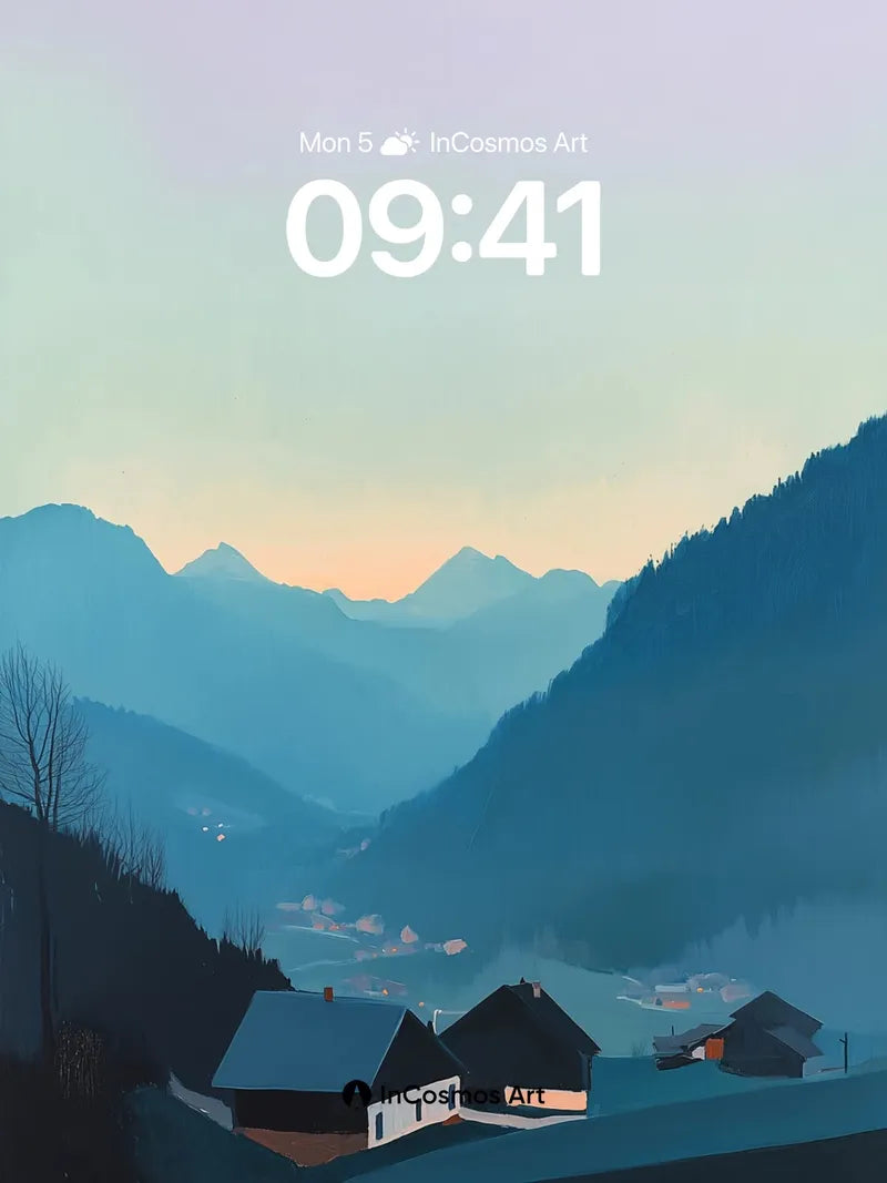 Serenity Ridge Wallpaper with Distant Peaks