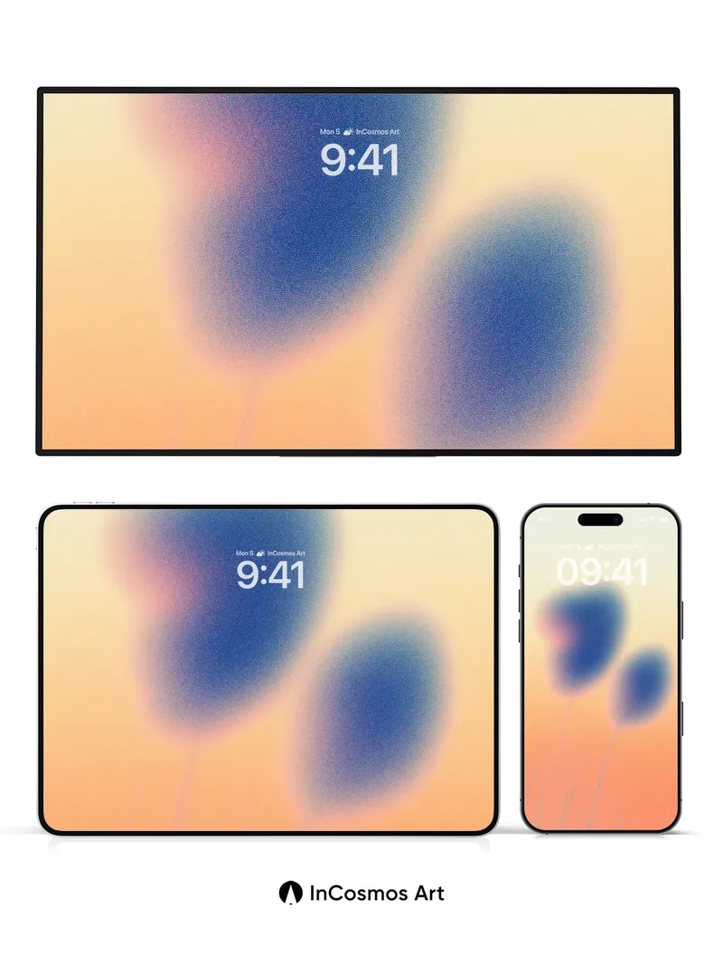 Serene Blur Wallpaper with Floating Forms