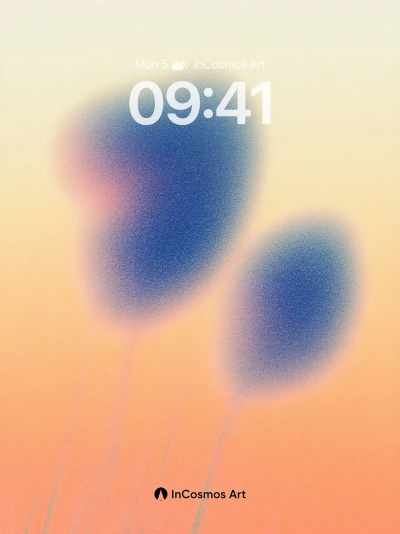 Serene Blur Wallpaper with Floating Forms