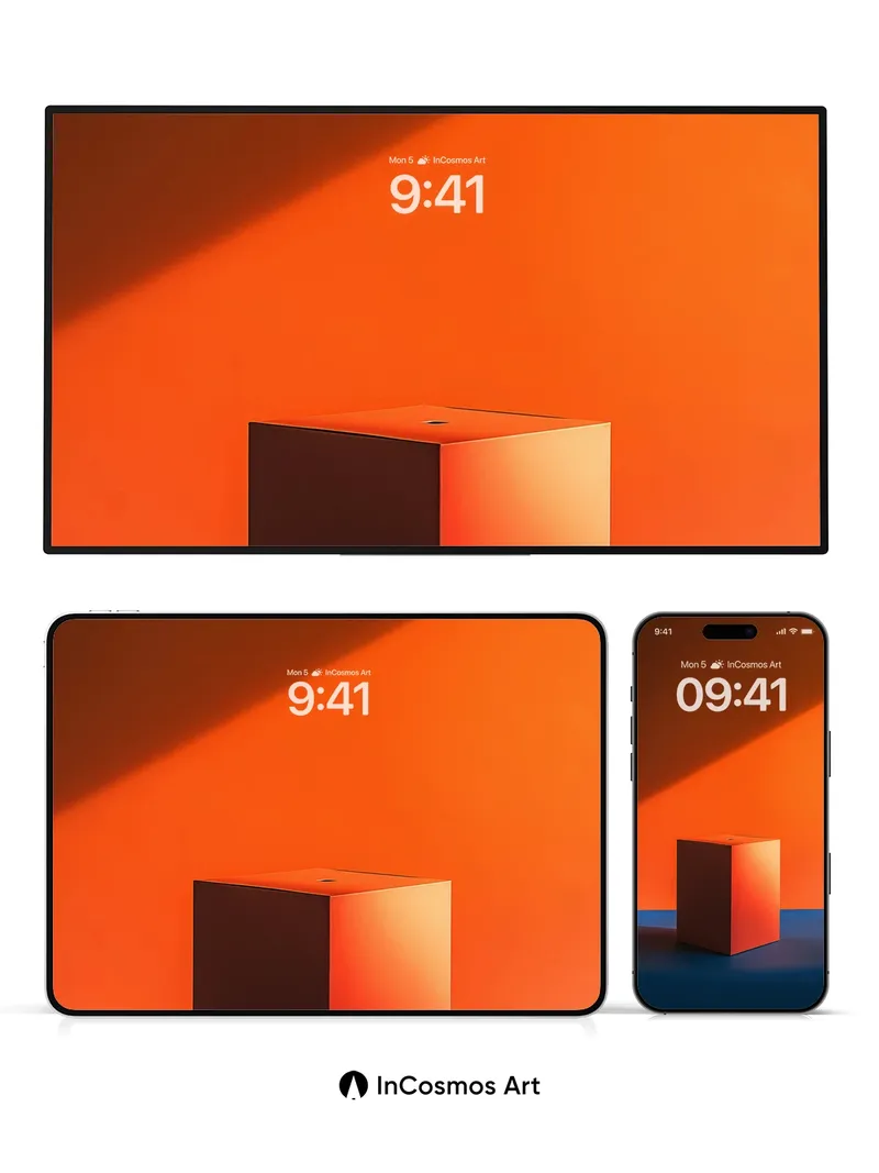 Crimson Echo Wallpaper with Shadowed Geometry