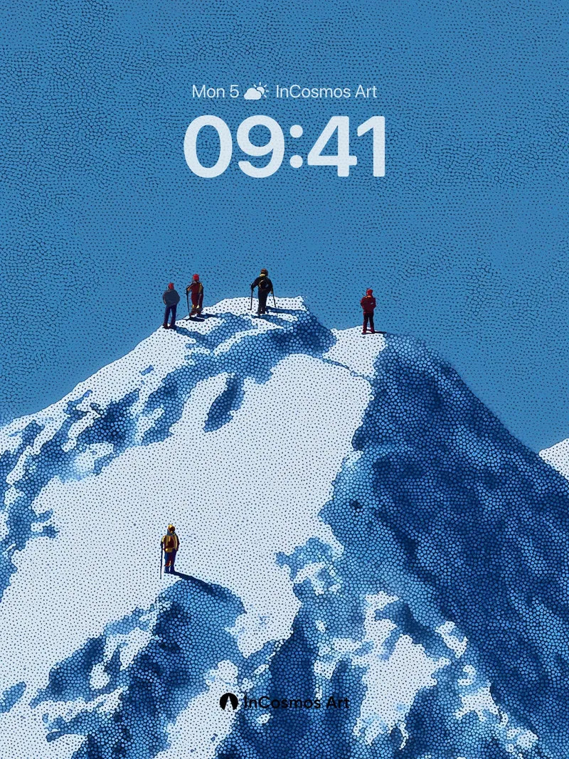 Silent Summit Wallpaper with Distant Figures