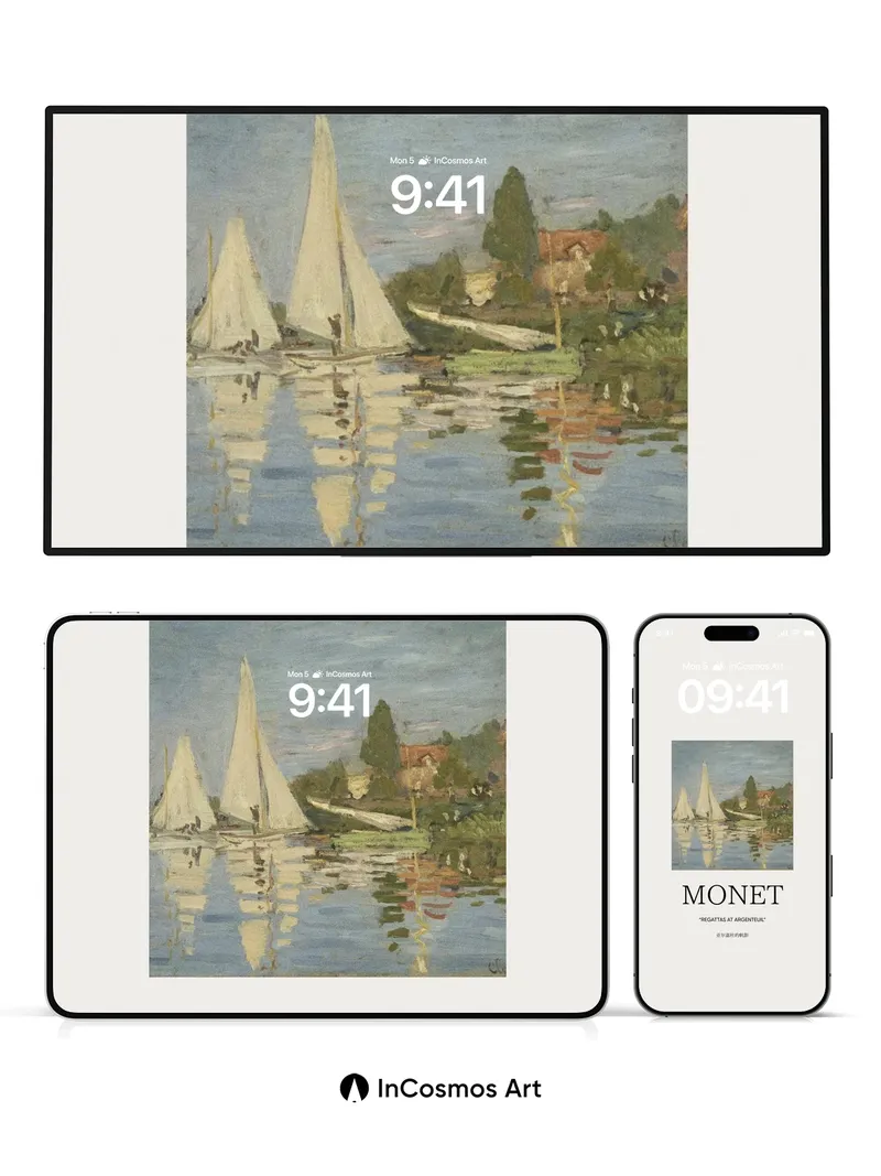 Serenity Sail Wallpaper with Monet's Brush