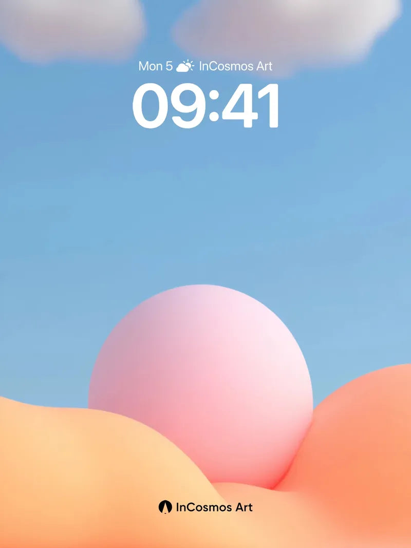 Soft Horizon Wallpaper with Floating Sphere