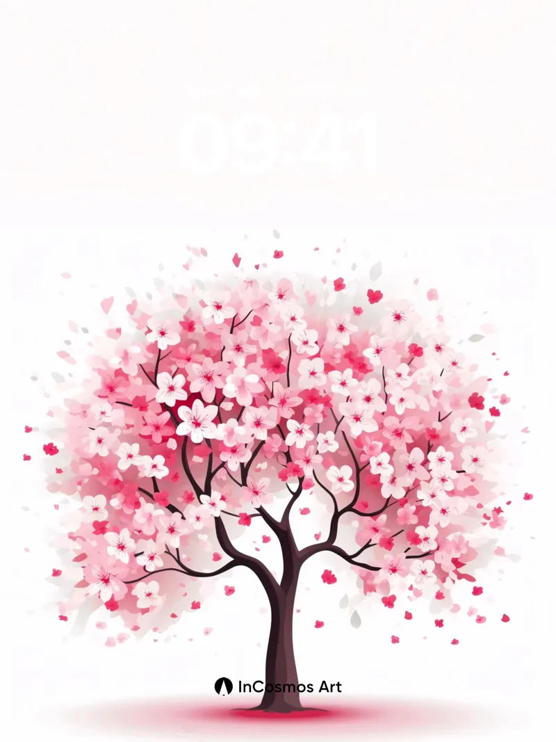 Serenity Bloom Wallpaper with Floating Petals